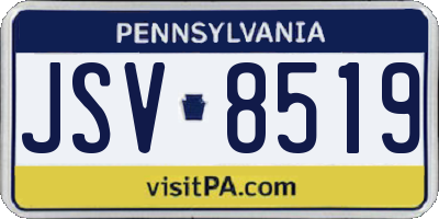 PA license plate JSV8519