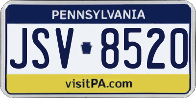 PA license plate JSV8520