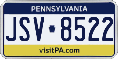 PA license plate JSV8522