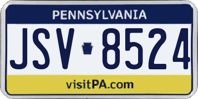 PA license plate JSV8524