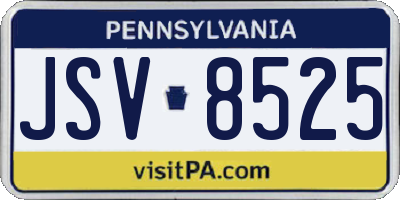PA license plate JSV8525