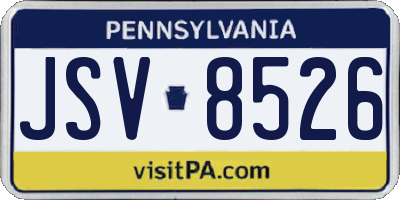 PA license plate JSV8526