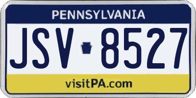 PA license plate JSV8527