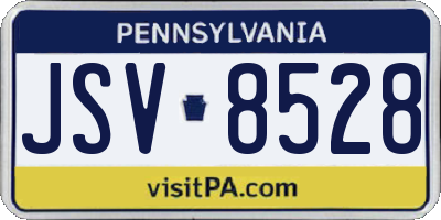 PA license plate JSV8528