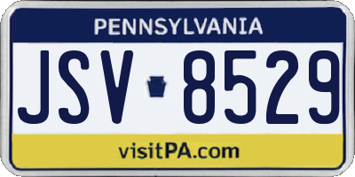 PA license plate JSV8529