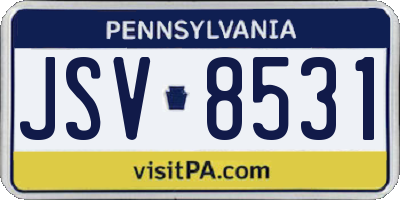 PA license plate JSV8531