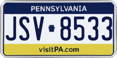 PA license plate JSV8533
