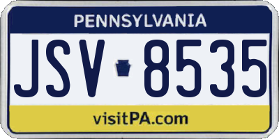 PA license plate JSV8535