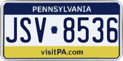 PA license plate JSV8536