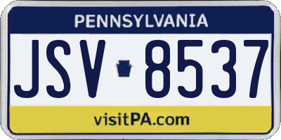 PA license plate JSV8537