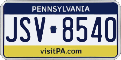 PA license plate JSV8540