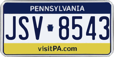 PA license plate JSV8543
