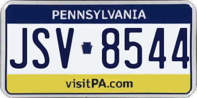 PA license plate JSV8544