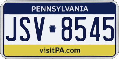 PA license plate JSV8545