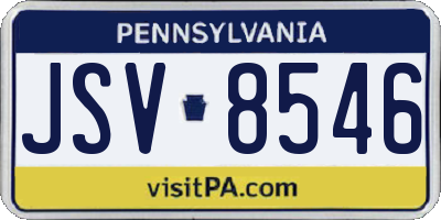 PA license plate JSV8546