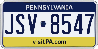 PA license plate JSV8547