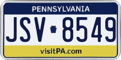 PA license plate JSV8549
