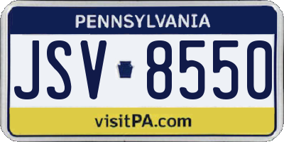 PA license plate JSV8550