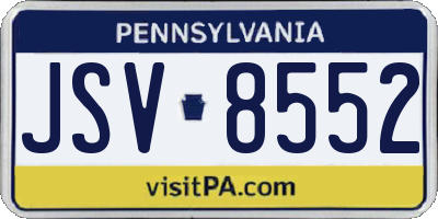 PA license plate JSV8552