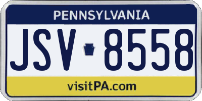 PA license plate JSV8558