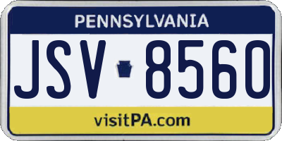 PA license plate JSV8560