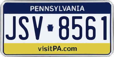 PA license plate JSV8561