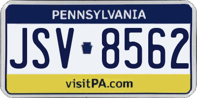 PA license plate JSV8562