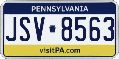 PA license plate JSV8563