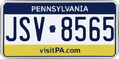 PA license plate JSV8565