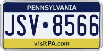 PA license plate JSV8566