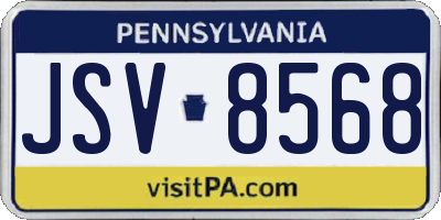PA license plate JSV8568