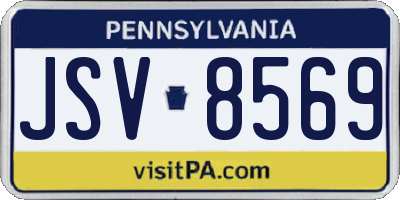 PA license plate JSV8569