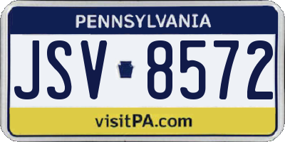 PA license plate JSV8572