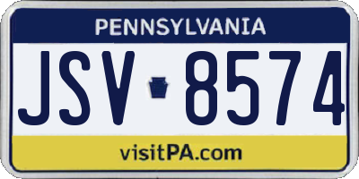 PA license plate JSV8574