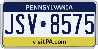 PA license plate JSV8575