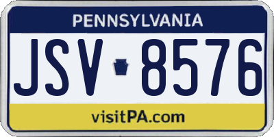 PA license plate JSV8576