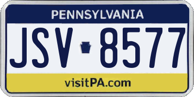 PA license plate JSV8577