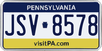 PA license plate JSV8578