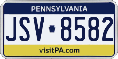 PA license plate JSV8582
