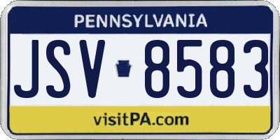 PA license plate JSV8583