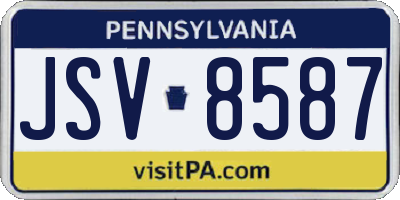 PA license plate JSV8587