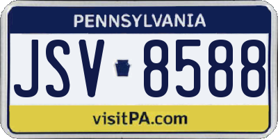 PA license plate JSV8588