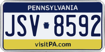 PA license plate JSV8592