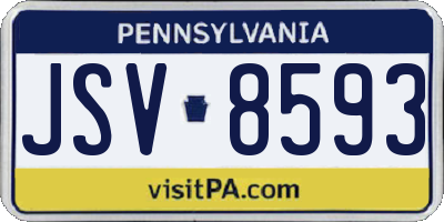 PA license plate JSV8593