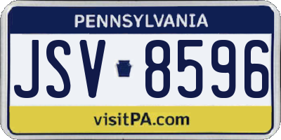 PA license plate JSV8596