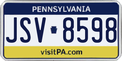 PA license plate JSV8598