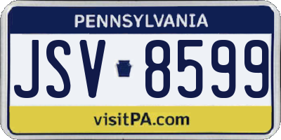 PA license plate JSV8599