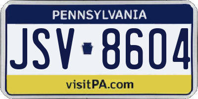 PA license plate JSV8604