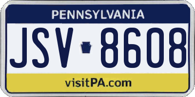 PA license plate JSV8608