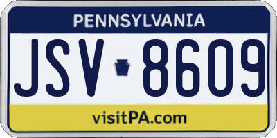 PA license plate JSV8609